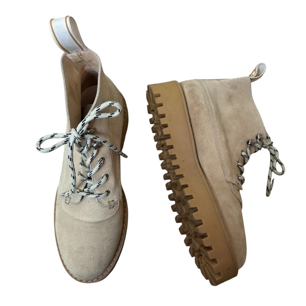 LÄST Rocky Suede Beige Combat Boots Size 40/9